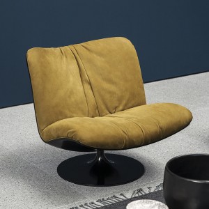 Minimaliste Italien Designer de luxe de luxe en fibre de verre Véritable Véritable Chaise d\'accent pivotant pour salon