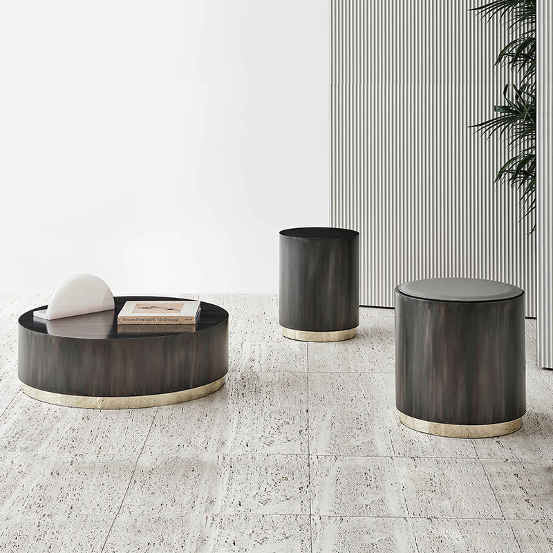 Table basse en acier inoxydable de luxe moderne design italien pour meubles de salon