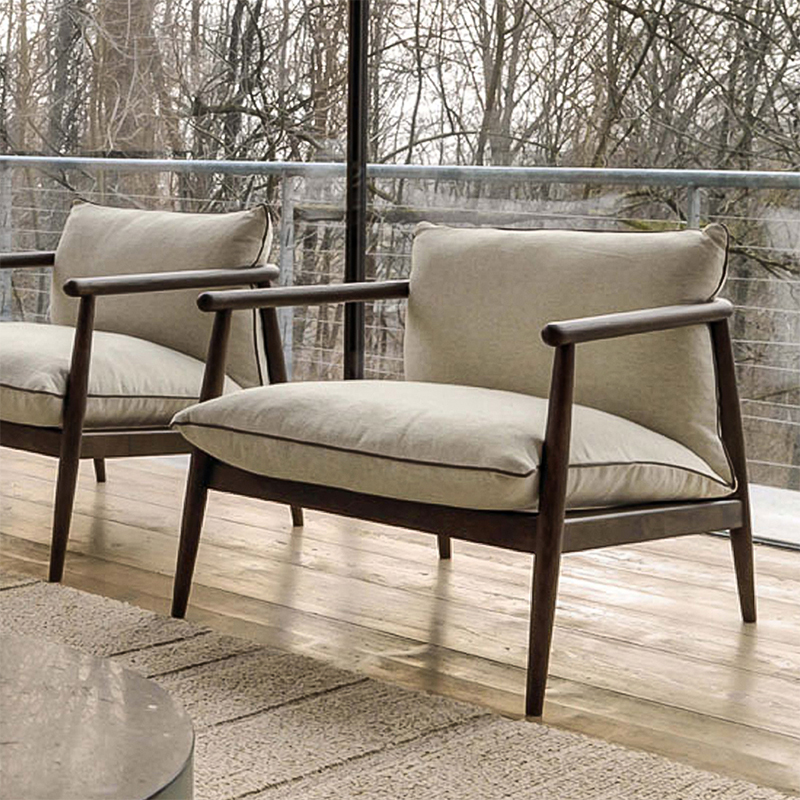 Chaise de canapé unique de tissu de chaise minimaliste moderne Nordic Chaise d\'accent pour salle de séjour pour salon
